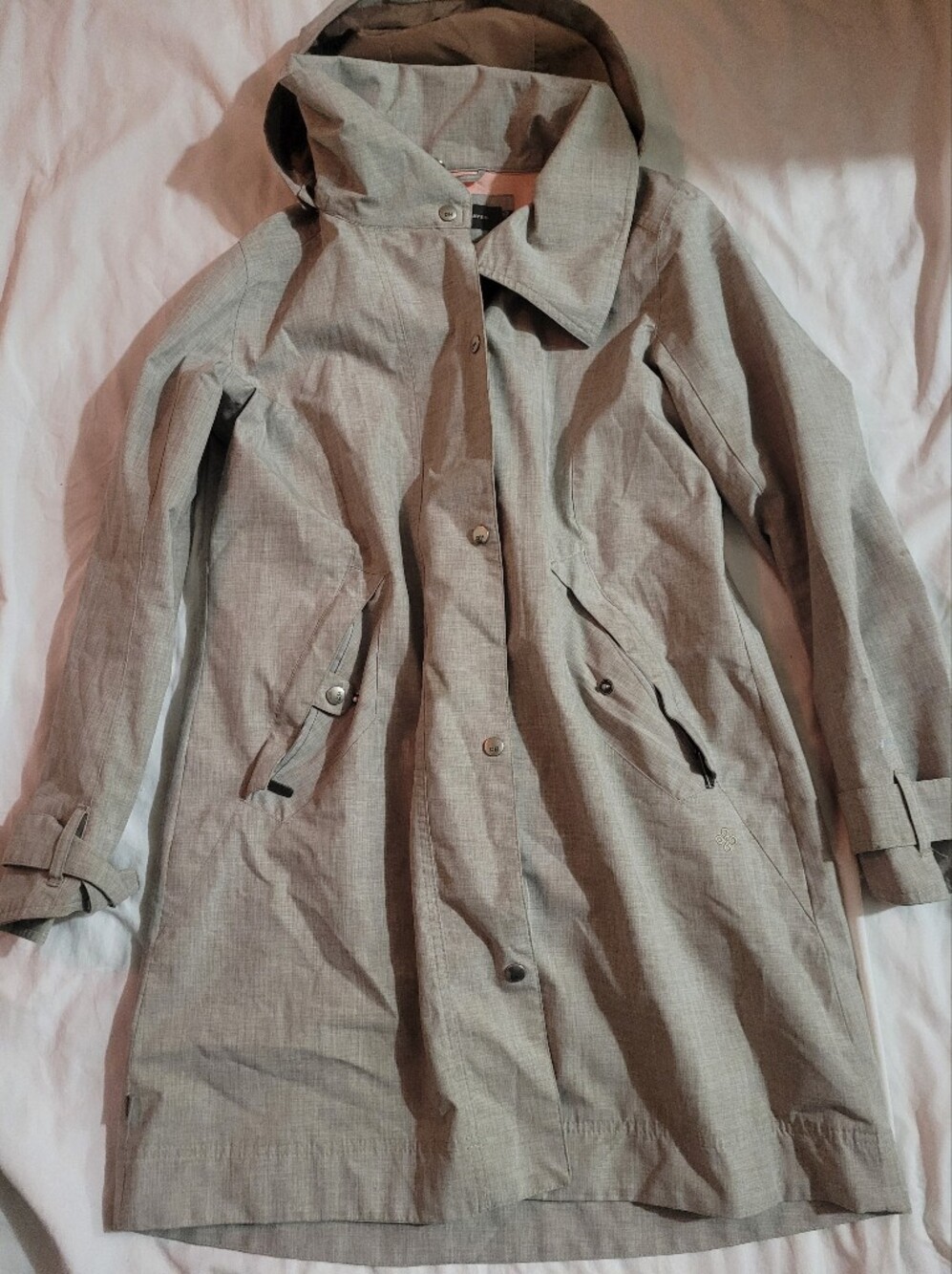 Denver Hayes Gray Hooded Button-Front Casual Coat